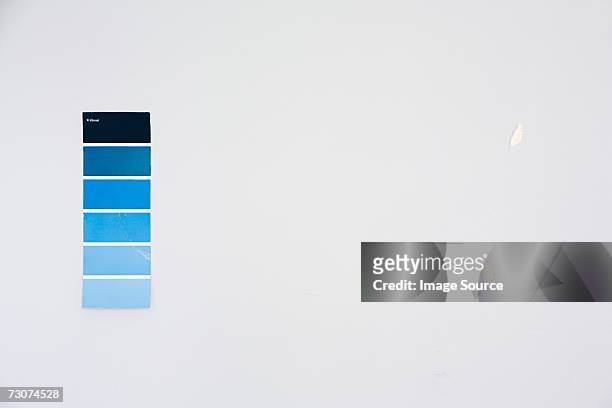colour chart on a wall - pantone stockfoto's en -beelden
