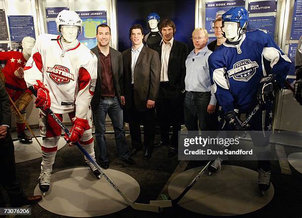 Marty Turco of the Dallas Stars, Sidney Crosby of the Pittsburgh Penguins, Alexander Ovechkin of the Washington Capitals, Brian Campbell of the...