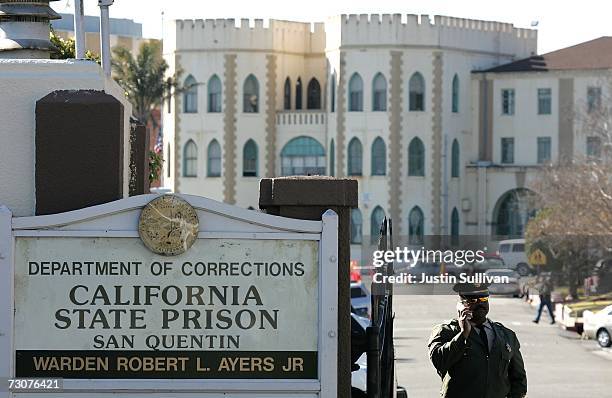 Guard stands at the entrance to the California State Prison at San Quentin January 22, 2007 in San Quentin, California. The U.S. Supreme court threw...