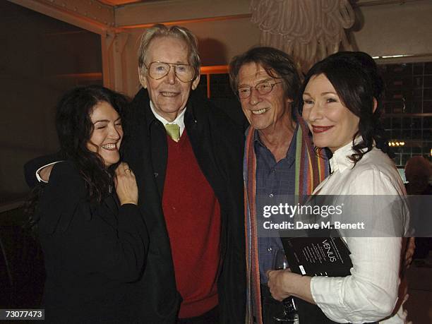 Ann Rees Meyers, Peter O'Toole, John Hurt and Kate O'Toole pose at the after party following the gala screening of Venus at Bluebird January 22, 2007...