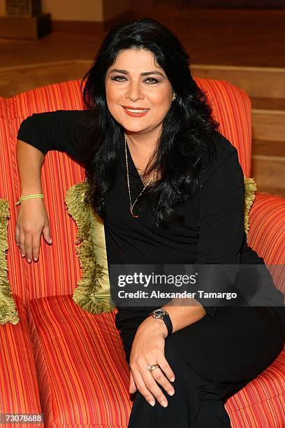 Victoria Ruffo appears on the new set of Escandalo TV for their 5th Anniversay episode on January 22, 2007 in Miami, Florida.