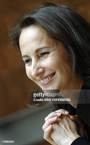 French Socialist presidential candidate Segolene Royal attends a joint press conference with Deputy Christiane Taubira, 23 January 2007 at the French...
