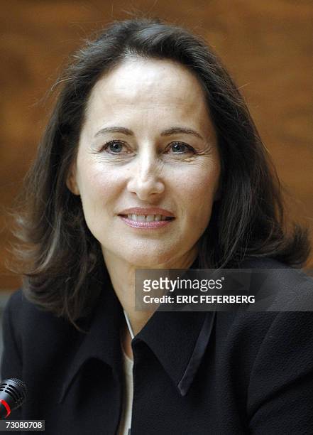French Socialist presidential candidate Segolene Royal attends a joint press conference with Deputy Christiane Taubira, 23 January 2007 at the French...
