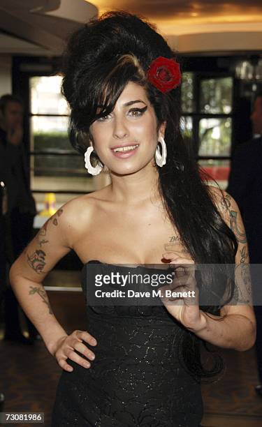 Amy Winehouse arrives at the South Bank Show Awards, at The Savoy Hotel on January 23, 2007 in London, England.