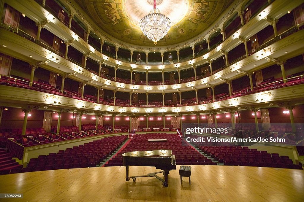 Grand Old Lady of Broad Street, a 1857 built Opera stage with Grand Piano at the Opera Company of Philadelphia at the Academy of Music, Philadelphia PA