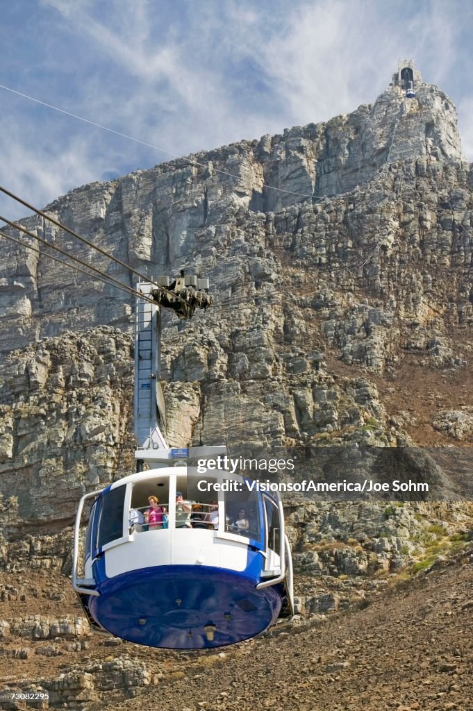 Cable Car takes tourists to the top of Table Mountain, Cape Town, South Africa