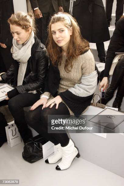 Charlotte Casiraghi attends the Chanel Fashion show, during Paris Fashion Week Spring-Summer 2007 at Grand Palais on January 23, 2007 in Paris,...