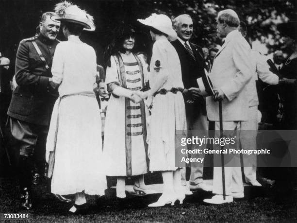 President Warren G. Harding and his wife hold a reception for disabled World War I veterans at the White House, 8th June 1922. Along with General...