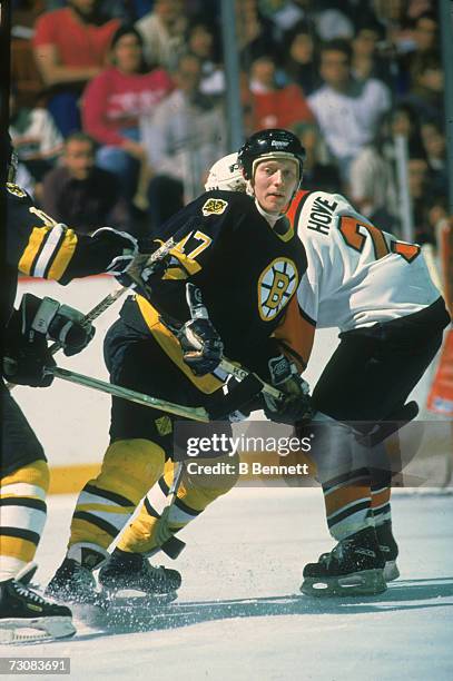 Canadian professional ice hockey player Nevin Markwart of the Boston Bruins skates on the ice during a road game against the Philadelphia Flyers, the...