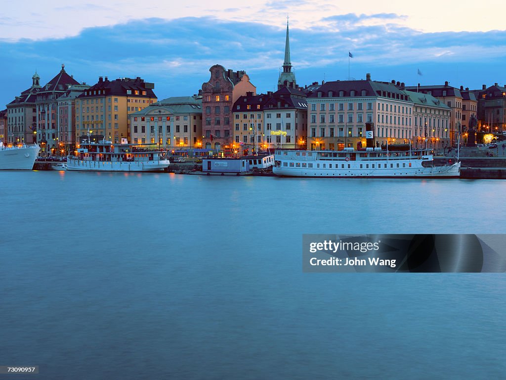 Sweden, Stockholm, old town in evening