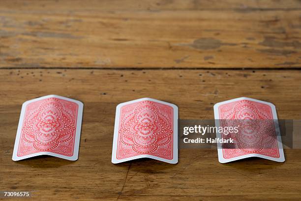 three card trick - face down cards stock pictures, royalty-free photos & images