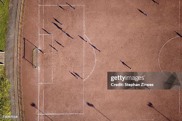 Aerial view of football match