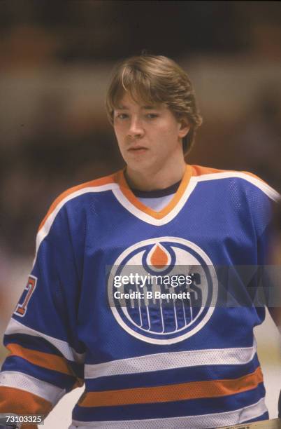Finnish hockey player Jari Kurri of the Edmonton Oilers, 1980s.