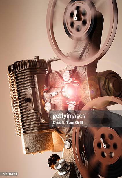 motion picture projector, close-up - cinema projector stock pictures, royalty-free photos & images