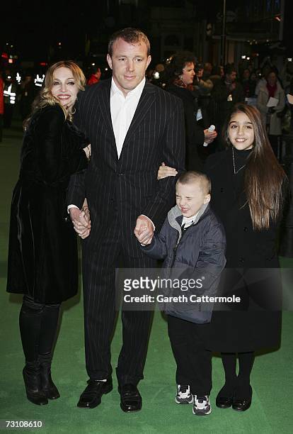 Singer Madonna arrives with her husband Guy Ritchie and children Rocco and Lourdes at the UK Premiere of "Arthur And The Invisibles" at the Vue West...