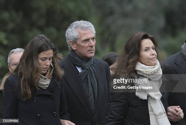 Cecilia Pirelli , Marco Tronchetti Provera , CEO of Pirelli and C S.p.a, and his daughter Ilaria follow the coffin of Leopoldo Pirelli towards St....