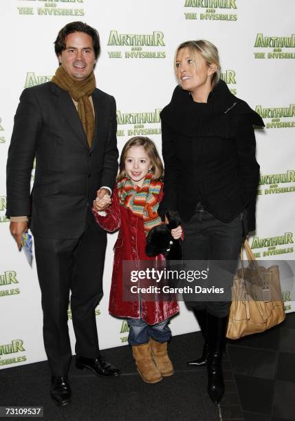 Actress Tina Hobley, her husband Oli Wheeler and her daughter Isabella arrive at the UK premiere of "Arthur And The Invisibles" at Vue cinema,...