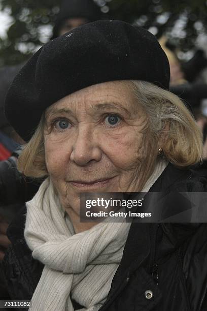 Rosellina Archinto, wife of Leopoldo Pirelli, leaves his funeral on January 25, 2007 in Portofino, Italy. Pirelli, the 81-year- old honorary...