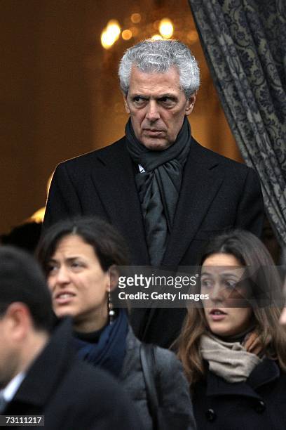 Marco Tronchetti Provera CEO of Pirelli & C. SpA leaves the church at the end of Leopoldo Pirelli funeral on January 25, 2007 in Portofino, Italy....