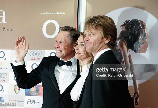 Singer Peter Kraus, his wife Ingrid and their son Michael arrive at the Diva Awards 2007 on January 25, 2007 in Munich, Germany.