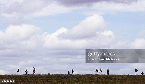 Teams compete during the Goldfield Ashes January 26, 2007 in Charters Towers, Australia. Every Australia Day weekend the small outback town of...