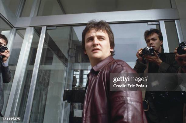 Jean-Marie Villemin, father of murdered four year-old boy Grégory Villemin, leaving the Roseraie clinic in Épinal, where his wife is being treated,...