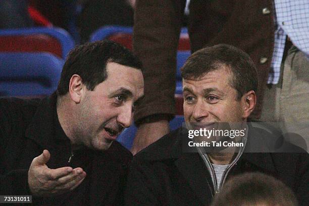 Owner of Chelsea FC Roman Abramovich watches a match between Spartak Moscow and Dinamo Kiev during the Russian First Channel Cup, A soccer tournament...
