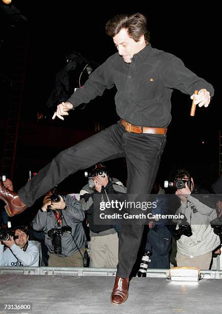 Actor Dirk Benedict leaves the Celebrity Big Brother House, having been evicted during the grand final of series five at Elstree Studios on January...