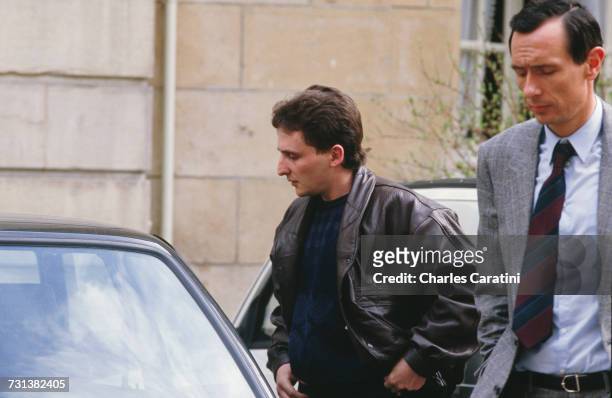 Jean-Marie Villemin outside the courthouse in Dijon, France, 23rd March 1988. He is testifying, along with his wife, Christine, before Judge Maurice...