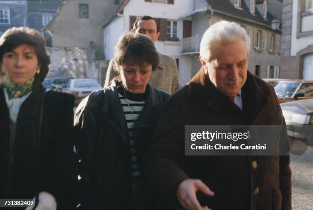 Christine Villemin and her lawyer, Henri-René Garaud on their way to the courthouse in Saverne in the Bas-Rhin department, where Villemin will...