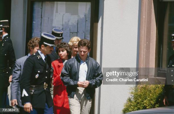 Jean-Marie Villemin and other members of the family of murdered four year-old, Grégory Villemin, leaving the town hall in Gerardmer in northeastern...