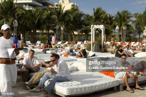 Atmosphere at the Nikki Beach 10th anniversary party on January 28, 2007 in Miami, Florida.