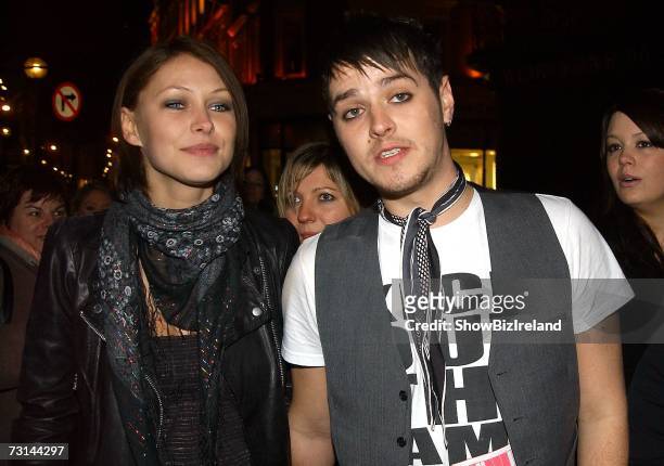 Matt Willis and Emma Griffiths attend the 2007 Childline concert at The Point theatre on January 28, 2007 in Dublin Ireland.