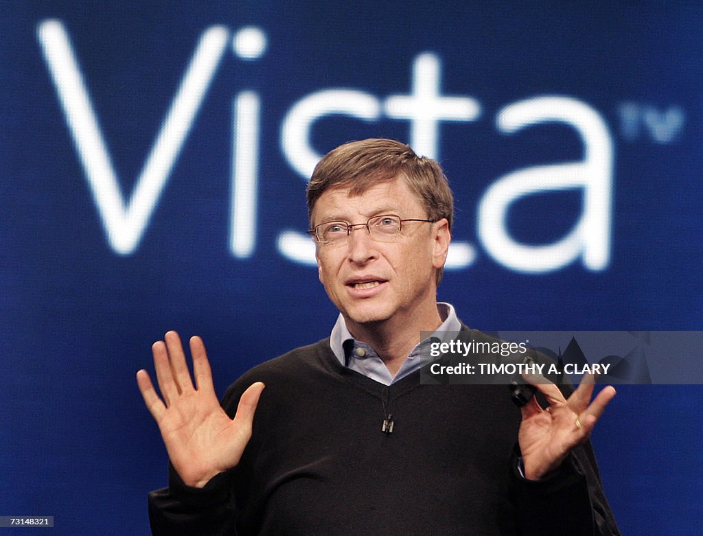 Microsoft founder Bill Gates speaks duri...