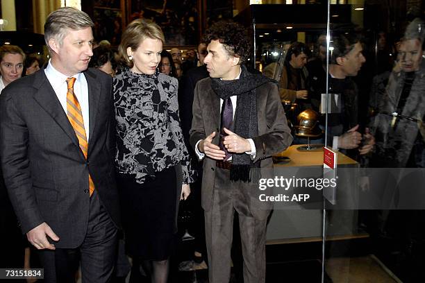 Belgium's Prince Philippe and Princess Mathilde visit the exhibition ' De schoonheid en de waanzin ' 30 January 2007 in Brugge. AFP PHOTO/BELGA/DIRK...