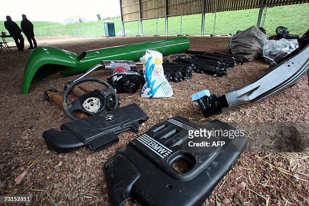 Items salvaged from the MSC Napoli, January 30 2007, are seen in the 'amnesty' barn, Branscombe, Devon, England. Although, salvagers are being...