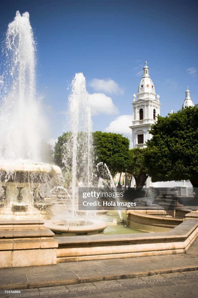 Fountain at plaza in Ponce, Puerto Rico