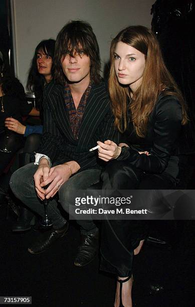 Jackson Scott and guest attend the launch party for new range of bags created by Mulberry for Giles, at Harvey Nichols on January 30, 2007 in London,...