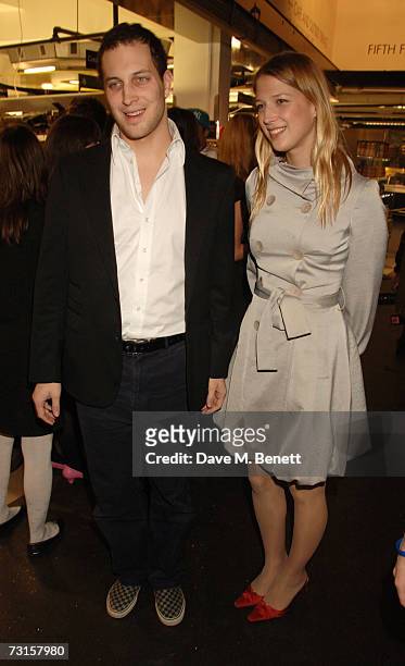 Lord Freddy Windsor and sister Gabriella Windsor attend the launch party for new range of bags created by Mulberry for Giles, at Harvey Nichols on...