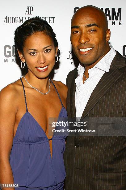 Claudia Barber and Tampa Bay Buccaneer Ronde Barber arrive for Gotham Magazine's Seventh Annual Gala at Capitale on January 30, 2007 in New York City.