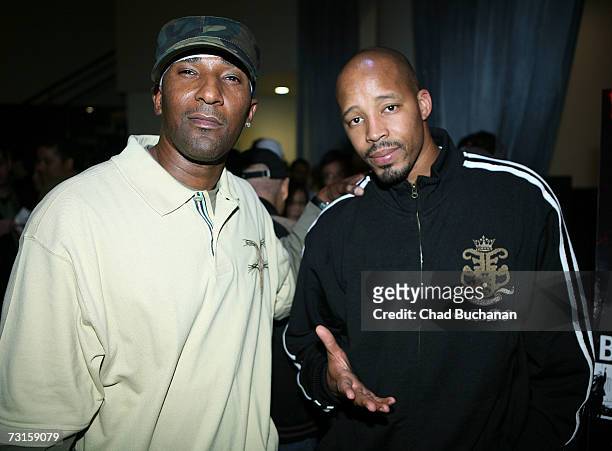 Writer/ Director/ Producer Cle "Bone" Sloan and Rapper Warren G attend the HBO documentary films LA premiere Of "Bastards Of The Party" at The...