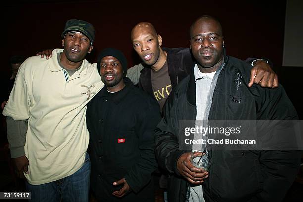 Writer/ Director/ Producer Cle "Bone" Sloan, Big Rez, basketball player Sam Cassell and Drack attend the HBO documentary films LA premiere Of...