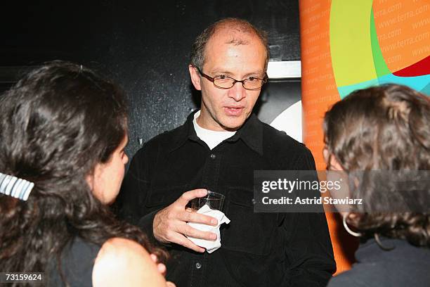 Film maker Juan Carlos Rulfo greets his fans at Bar 13 on January 30, 2007 in New York City.