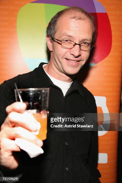 Film maker Juan Carlos Rulfo poses for photos at Bar 13 on January 30, 2007 in New York City.