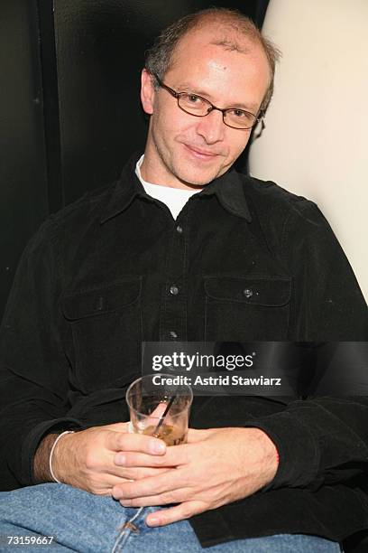 Film maker Juan Carlos Rulfo poses for photos at Bar 13 on January 30, 2007 in New York City.