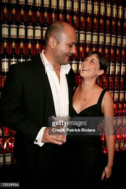 Actor Steve Bastoni and his girlfriend Bianca Pirrotta attend the launch of Hotel Campari, an exhibition of art and advertising with imagery from the...