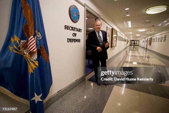 Secdef Rumsfeld Secretary of Defense Donald Rumsfeld leaves his office at the... News ...