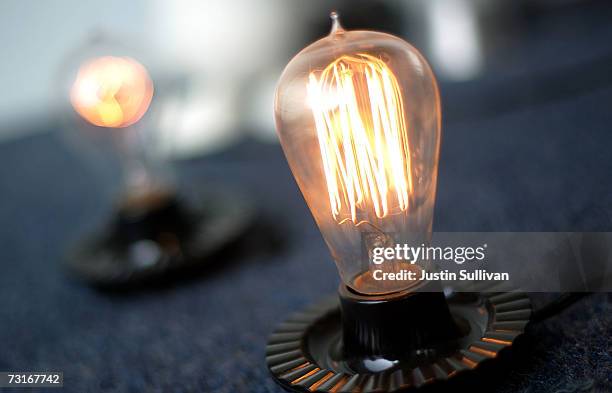 Window display of incandescent light bulbs is seen at the City Lights Light Bulb Store January 31, 2007 in San Francisco, California. California...