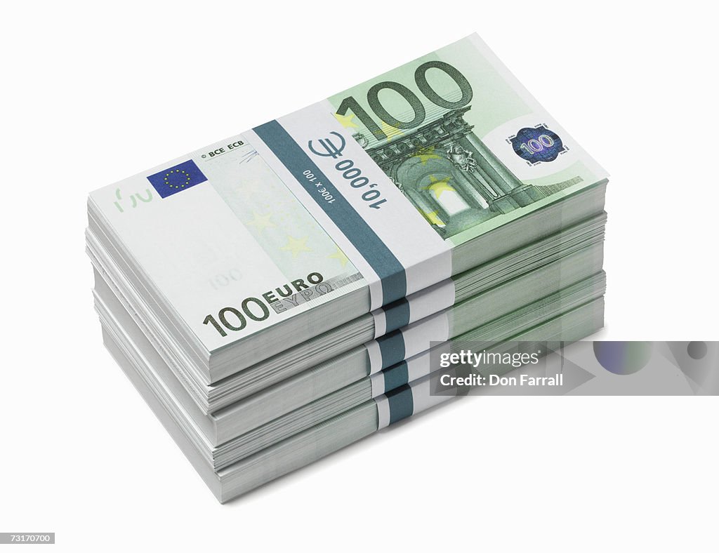 Stack of 100 Euro notes