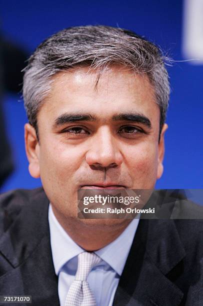 Anshu Jain, member of the executive board of German Deutsche Bank AG, attends the 2006 results news conference on February 1, 2007 in Frankfurt,...